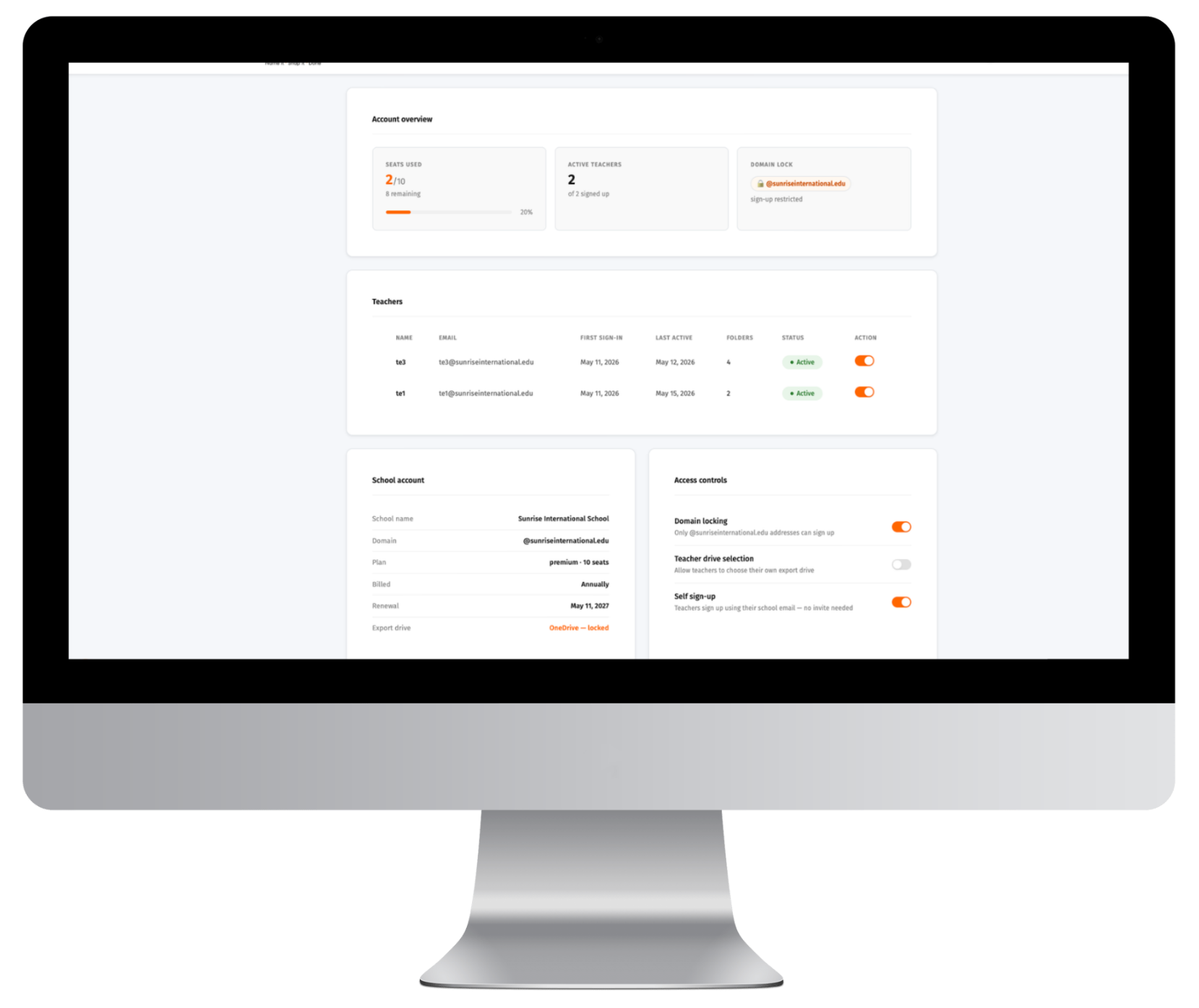 Sorone School Admin Dashboard